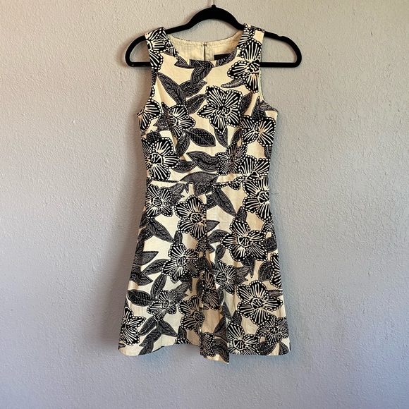 J. Crew - Tan Black Floral Cut out Dress - Picture 1 of 7